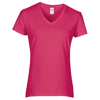 Women'S Premium Cotton V-Neck T-Shirt in heliconia