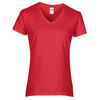 Women'S Premium Cotton V-Neck T-Shirt in red