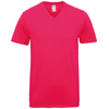 Premium Cotton Adult V-Neck T-Shirt in heliconia