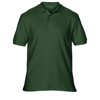 Premium Cotton Double Piqué Sport Shirt in forest-green