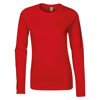 Softstyle® Women'S Long Sleeve T-Shirt in red