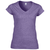 Softstyle® Women'S V-Neck T-Shirt in heather-purple