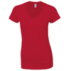 Softstyle® Women'S V-Neck T-Shirt in red