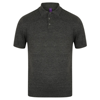 Knitted Short Sleeve Polo in grey-marl