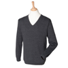 12 Gauge V-Neck Jumper in grey-marl