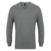 12 Gauge V-Neck Jumper in slate-grey-marl