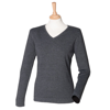 Women'S 12 Gauge V-Neck Jumper in grey-marl