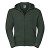 Authentic Zipped Hooded Sweat in bottle-green