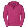 Authentic Zipped Hooded Sweat in fuchsia