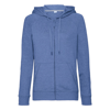 Women'S Hd Zipped Hood Sweatshirt in blue-marl