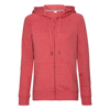 Women'S Hd Zipped Hood Sweatshirt in red-marl