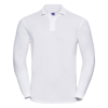 Long Sleeve Classic Cotton Polo in white