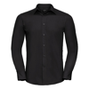 Long Sleeve Polycotton Easycare Fitted Poplin Shirt in black