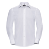 Long Sleeve Polycotton Easycare Fitted Poplin Shirt in white