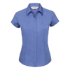Women'S Cap Sleeve Polycotton Easycare Fitted Poplin Shirt in corporate-blue