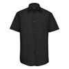 Short Sleeve Polycotton Easycare Tailored Poplin Shirt in black