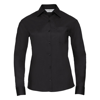 Women'S Long Sleeve Polycotton Easycare Poplin Shirt in black