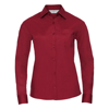 Women'S Long Sleeve Polycotton Easycare Poplin Shirt in classic-red
