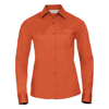 Women'S Long Sleeve Polycotton Easycare Poplin Shirt in orange