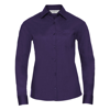 Women'S Long Sleeve Polycotton Easycare Poplin Shirt in purple