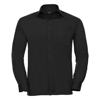 Long Sleeve Polycotton Easycare Poplin Shirt in black