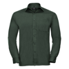 Long Sleeve Polycotton Easycare Poplin Shirt in bottle-green