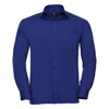 Long Sleeve Polycotton Easycare Poplin Shirt in bright-royal