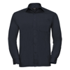 Long Sleeve Polycotton Easycare Poplin Shirt in french-navy
