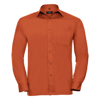 Long Sleeve Polycotton Easycare Poplin Shirt in orange
