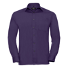 Long Sleeve Polycotton Easycare Poplin Shirt in purple