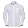 Long Sleeve Polycotton Easycare Poplin Shirt in white