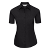 Women'S Short Sleeve Polycotton Easycare Poplin Shirt in black