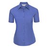 Women'S Short Sleeve Polycotton Easycare Poplin Shirt in corporate-blue