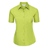 Women'S Short Sleeve Polycotton Easycare Poplin Shirt in lime