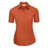 Women'S Short Sleeve Polycotton Easycare Poplin Shirt in orange