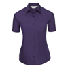 Women'S Short Sleeve Polycotton Easycare Poplin Shirt in purple
