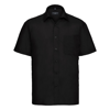 Short Sleeve Polycotton Easycare Poplin Shirt in black