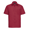 Short Sleeve Polycotton Easycare Poplin Shirt in classic-red