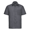 Short Sleeve Polycotton Easycare Poplin Shirt in convoy-grey