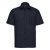 Short Sleeve Polycotton Easycare Poplin Shirt in french-navy