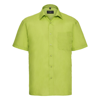 Short Sleeve Polycotton Easycare Poplin Shirt in lime