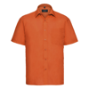 Short Sleeve Polycotton Easycare Poplin Shirt in orange