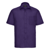 Short Sleeve Polycotton Easycare Poplin Shirt in purple