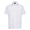 Short Sleeve Polycotton Easycare Poplin Shirt in white