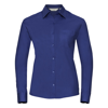 Women'S Long Sleeve Pure Cotton Easycare Poplin Shirt in aztec-blue