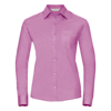 Women'S Long Sleeve Pure Cotton Easycare Poplin Shirt in bright-pink