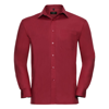 Long Sleeve Pure Cotton Easycare Poplin Shirt in classic-red
