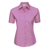 Women'S Short Sleeve Pure Cotton Easycare Poplin Shirt in bright-pink