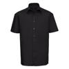 Short Sleeve Pure Cotton Easycare Poplin Shirt in black