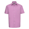Short Sleeve Pure Cotton Easycare Poplin Shirt in bright-pink